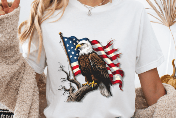 Beautiful Bald Eagle and American flag Sweatshirt