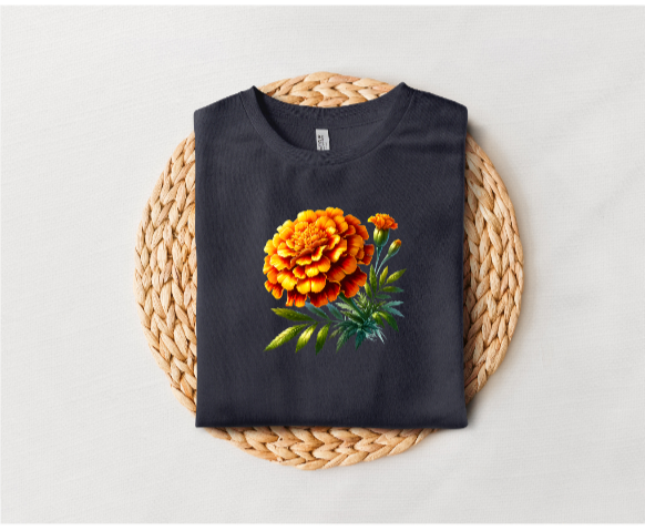 Beautiful Marigold Flower Tee (Flower)