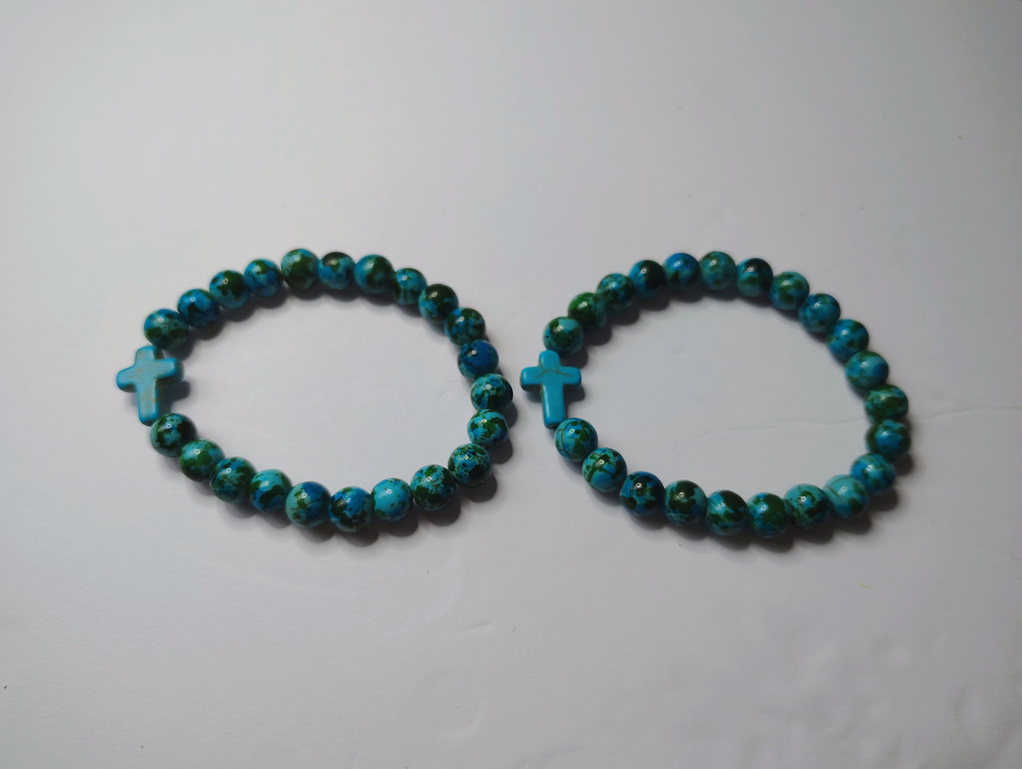 Tye Dye Turquoise and Blue Cross