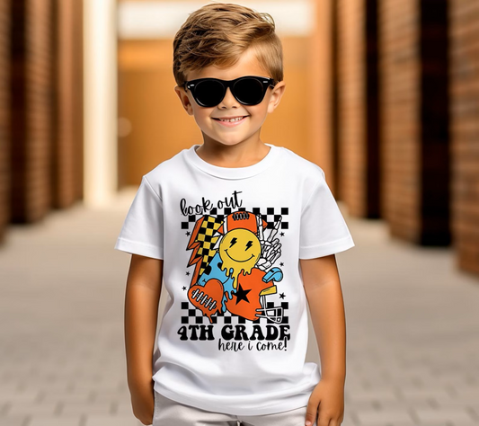 Look Out Fourth Grade Here I Come (Boy) School Tee