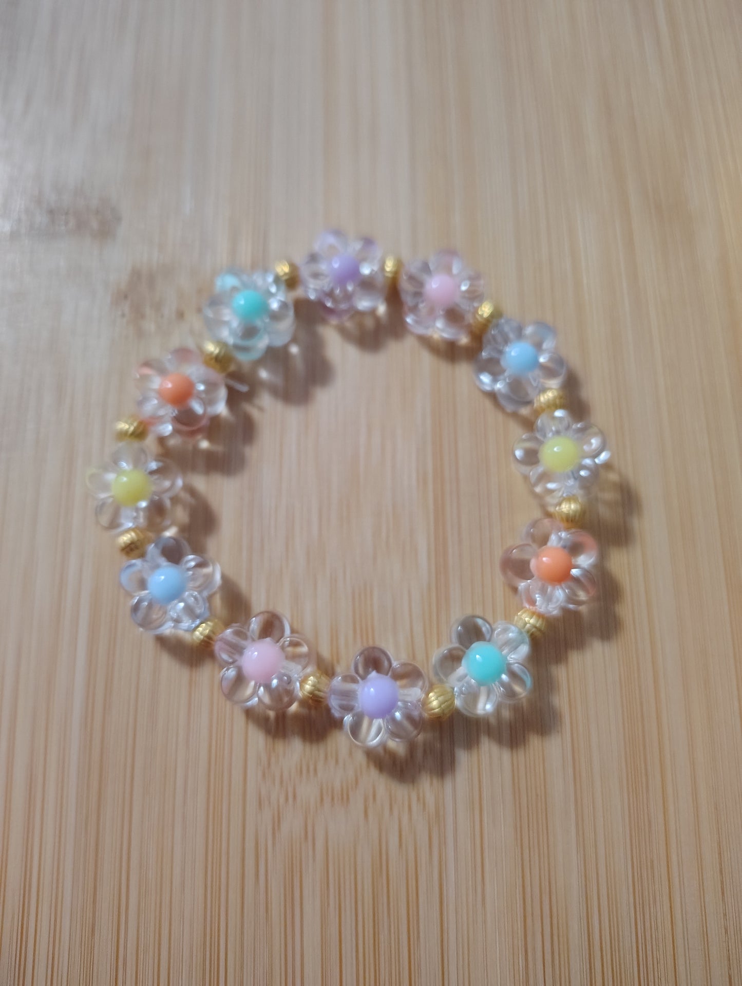 Beautiful Rainbow Flower Bracelet