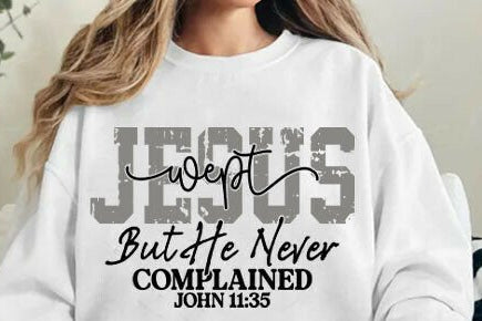 Jesus Wept But He Never Complained John 11:35 T-shirt