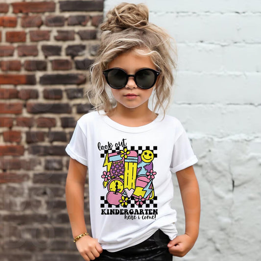 Look Out Kindergarten Here I Come (Girl) School Tee