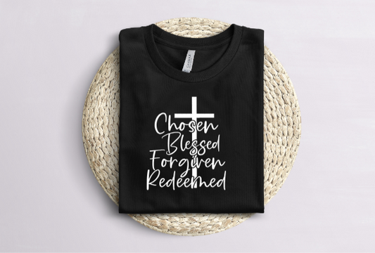 Chosen Blessed Forgiven Redeemed Tee (Faith)