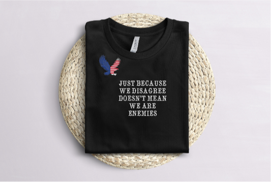 Just Because We Disagree Doesn't Mean We Are Enemies Tee