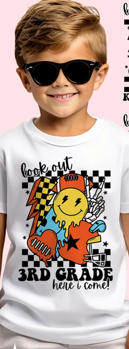Look Out Third Grade Here I Come (Boy) School Tee