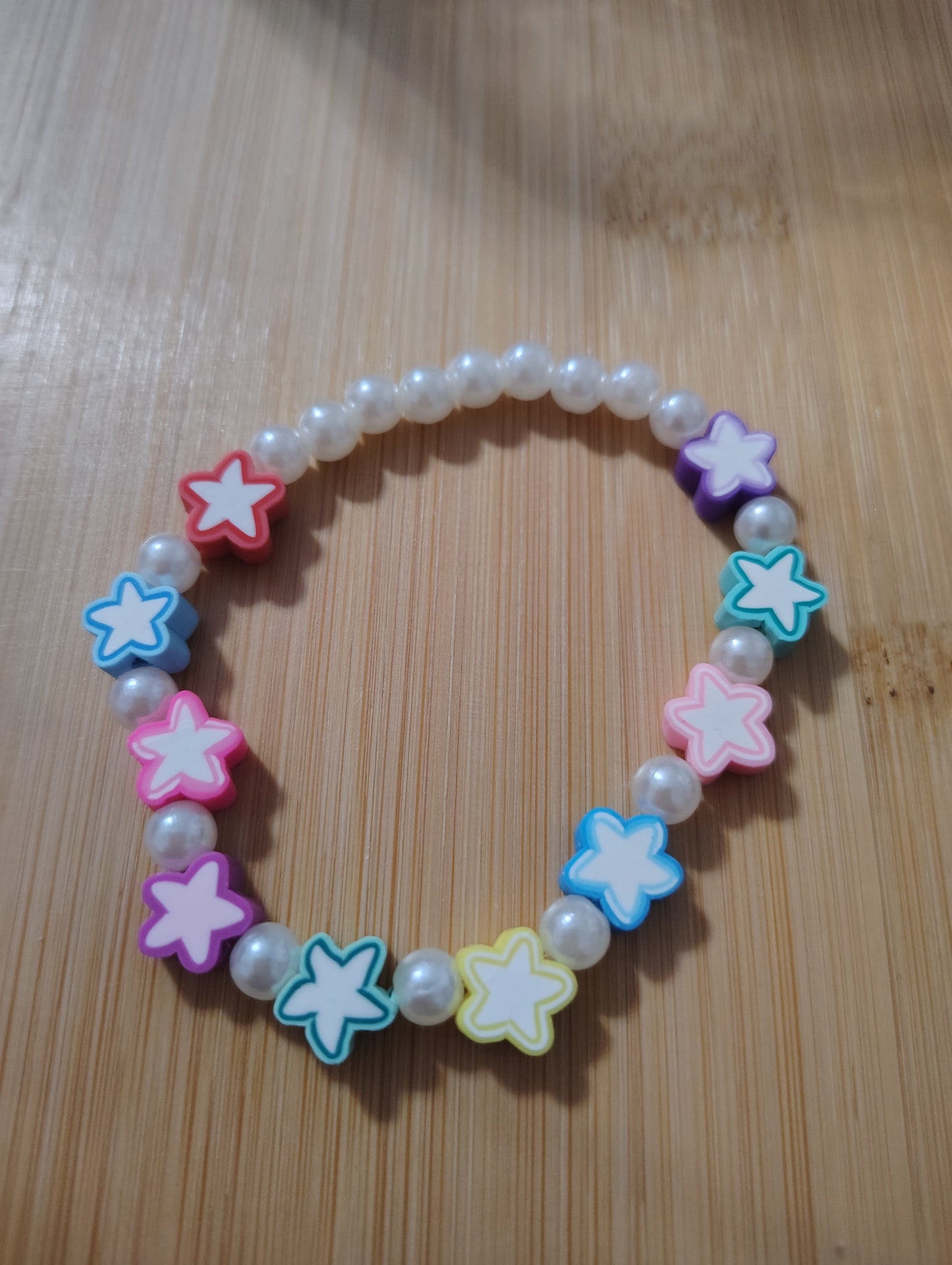 Cute Beachy Star Fish Rainbow Beaded Bracelet