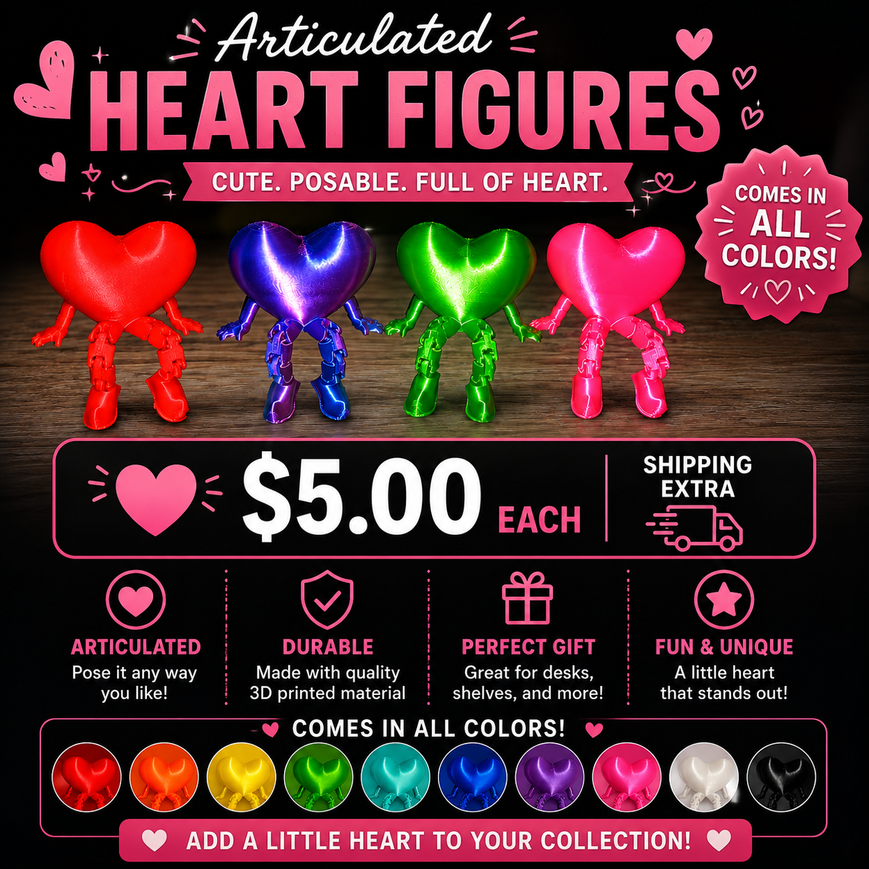 Heart Figures or Desk Buddies