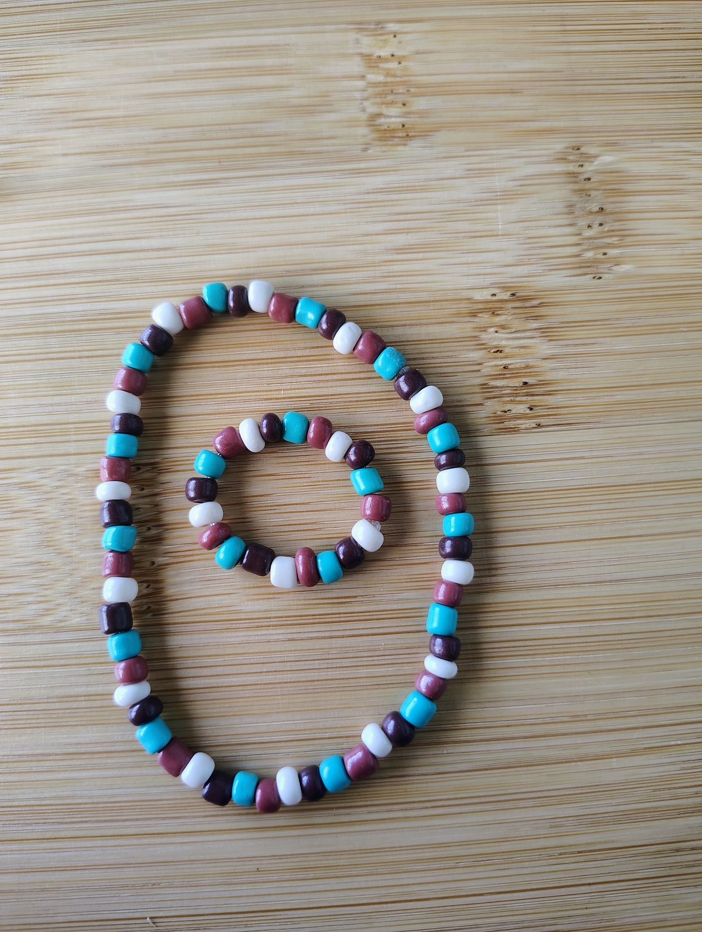 Western Style Seed Bead Bracelet and Ring Set